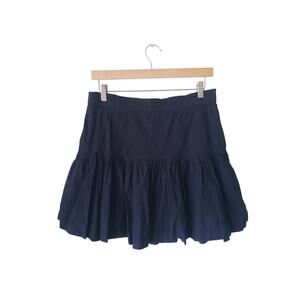 Anthropologie Eula Pintucked Drop Waist Mini Skirt Blue Size Medium
